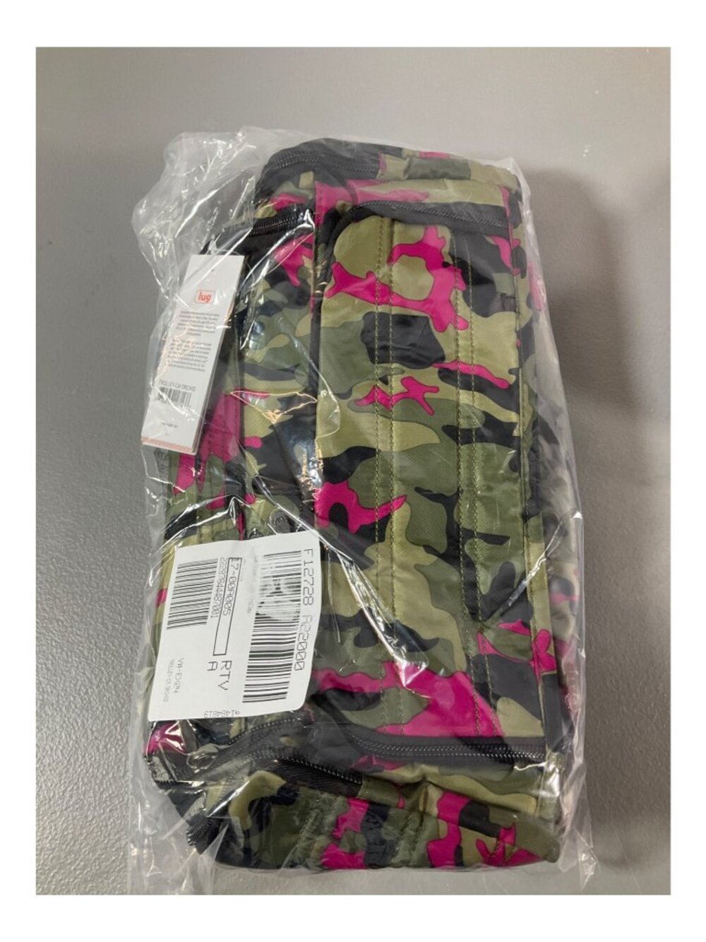 Lug Camo Orchid Compact Cosmetic Case - Pink Zipper Closure, Camouflage Pattern